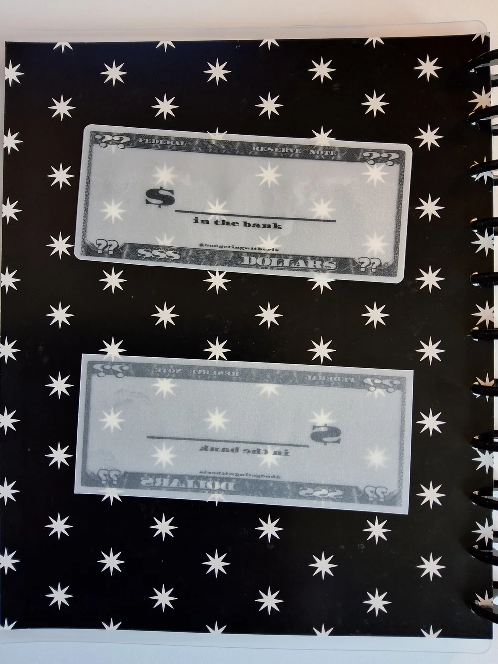 In the Bank A6 cash stuffing vellum place holders - budgetingbychris